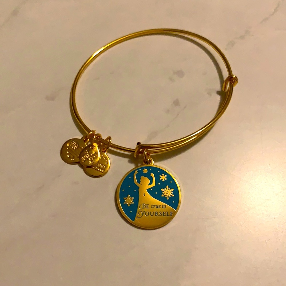 Alex and Ani Gold and Blue Bracelet